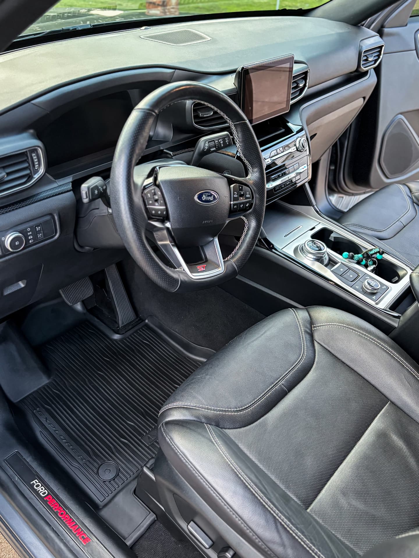 Ford Explorer ST interior with detailed leather seats and dashboard